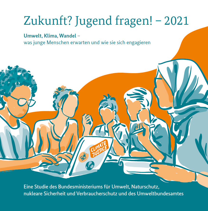 Cover: Eine diverse Gruppe von jungen Menschen am Tisch bei einer Besprechung (gezeichnet).