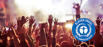 Musikfestival mit Blauem Engellogo