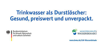 Aufkleber "Trinkwasser als Durstlöscher. Gesund, preiswert und unverpackt"
