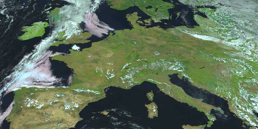 Satellitenaufnahme von Europa.