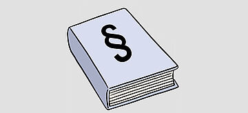 Illustriert: Buch mit Paragraf auf dem Cover