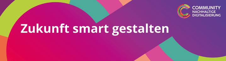 Farbverlauf mit kräftigen Farben (pink, lila, grün): Zukunft smart gestalten