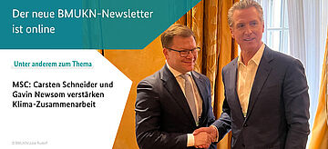 Carsten Schneider und Gavin Newsom beim Händedruck