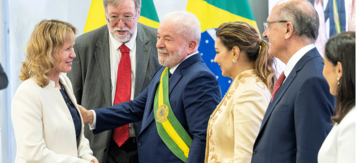 Steffi Lemke mit Brasiliens Präsident Lula da Silva