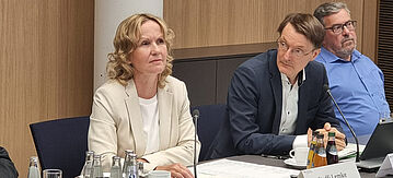 Steffi Lemke und Karl Lauterbach bei der Hitzekonferenz
