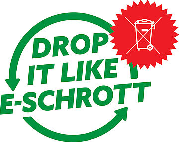 Logo der Kampagne: Drop it like E-Schrott