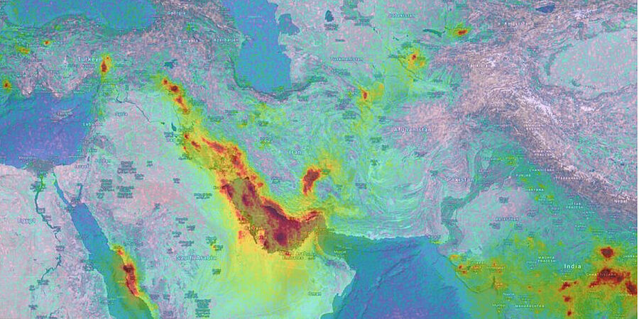 Graphische Abbildung eines Satellitenbildes von Ägypten.