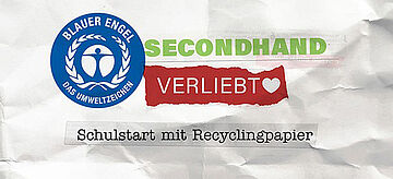 Logo Blauer Engel: Schulstart mit Recyclingpapier