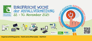 Grafik mit Schwerpunktthema 2025: Elektroschrott vermeiden