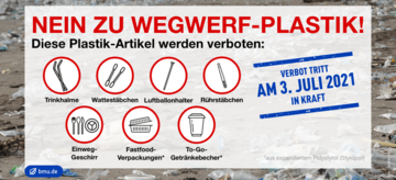 Nein zu Wegwerf-Plastik!. Weitere Informationen siehe Bildunterschrift