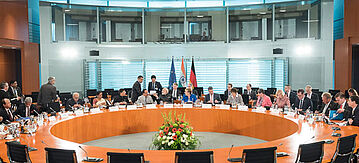 Aufnahme vom Sitzungssaal der Bundesregierung