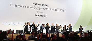 Abschluss der Klimaverhandlungen in Paris. 