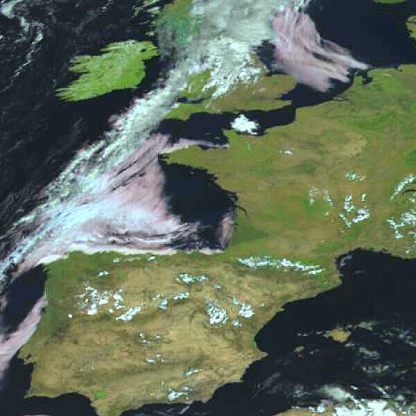 Satellitenaufnahme von Europa.