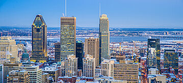 Skyline von Montreal im Winter
