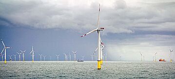 Offshore-Windturbinen bei Borkum