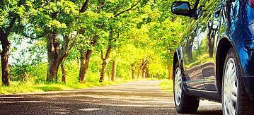 Auto auf einer Landstraße