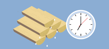 Holz trocknen. Weitere Informationen siehe Bildunterschrift