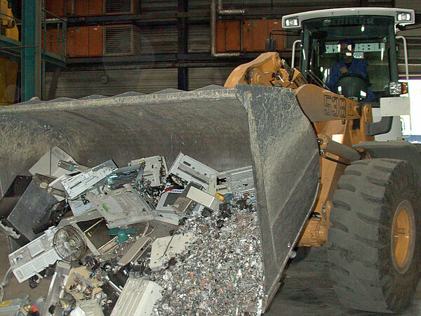 Elektroschrott in einer Recycling-Einrichtung