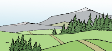 Illustration: Berge in Naturlandschaft