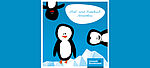 Illustriert: 3 Pinguine auf einem Eisberg