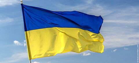 Ukraine Flagge im Wind