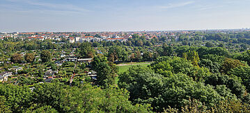 Blick auf eine grüne Stadt