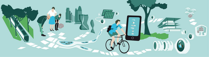 Illustration: Zukunft der Mobilität in der Stadt