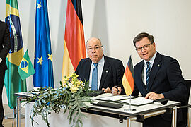 Brasilianischer Außenminister Mauro Vieria und Carsten Schneider
