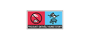 Produktkennzeichnung: Produkt enthält Kunststoff