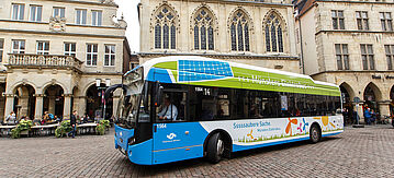 Elektrobus in Münster auf dem Prinzipalmarkt