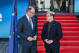 Bundeskanzler Merz und Bundesumwelrminister Schneider