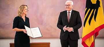 Steffi Lemke und Frank-Walter Steinmeier. Weitere Informationen siehe Bildunterschrift