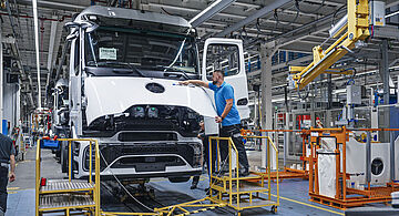 Fabrikhalle für Mercedes-Benz eActros 600 Produktion
