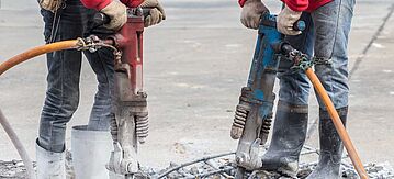 Maschinenlärm auf einer Baustelle