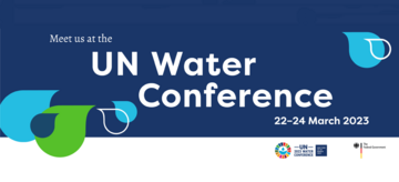 Banner: Meet us at the UN Water Conference, 22-24 March