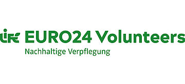 Logo (grüne Schrift): Life Euro24 Volunteers - Nachhaltige Verpflegung