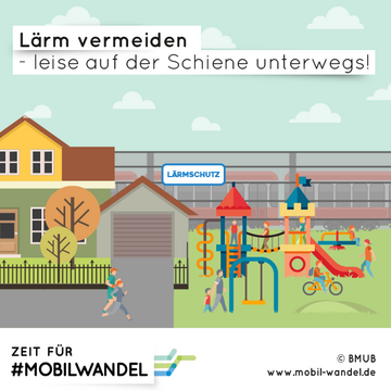 Lärm vermeiden - leise auf der Schiene unterwegs!. Weitere Informationen siehe Bildunterschrift