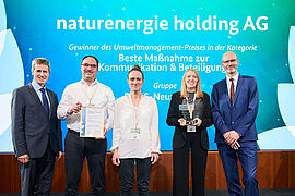 Gruppe "EMAS-Neuzugänge": naturenergie holding AG (Laufenburg, Schweiz mit 11 Standorten in Baden-Württemberg)