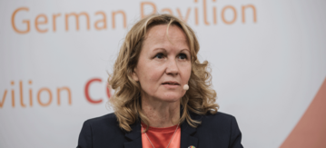 Steffi Lemke anlässlich der Pressekonferenz vom 16. November 2022 am Biodiversity Day auf der Weltklimakonferenz COP27 in Sharm El-Sheikh